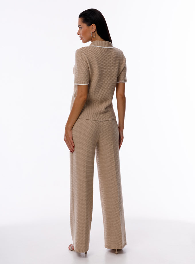 В'язані штани GANNA PTASHKA (GNPT_PantsWaffle_Nud_SS25_7)