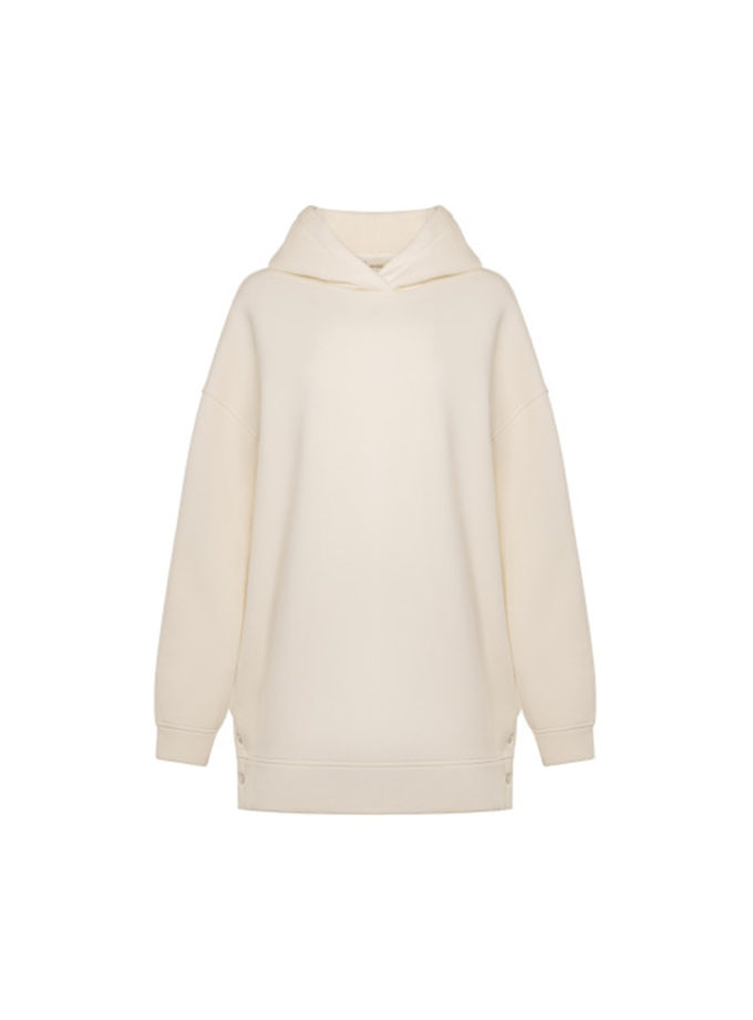 Худі подовжений з кнопками утеплений молочний MMSW (MMSW_OWOS-11) - фото 7