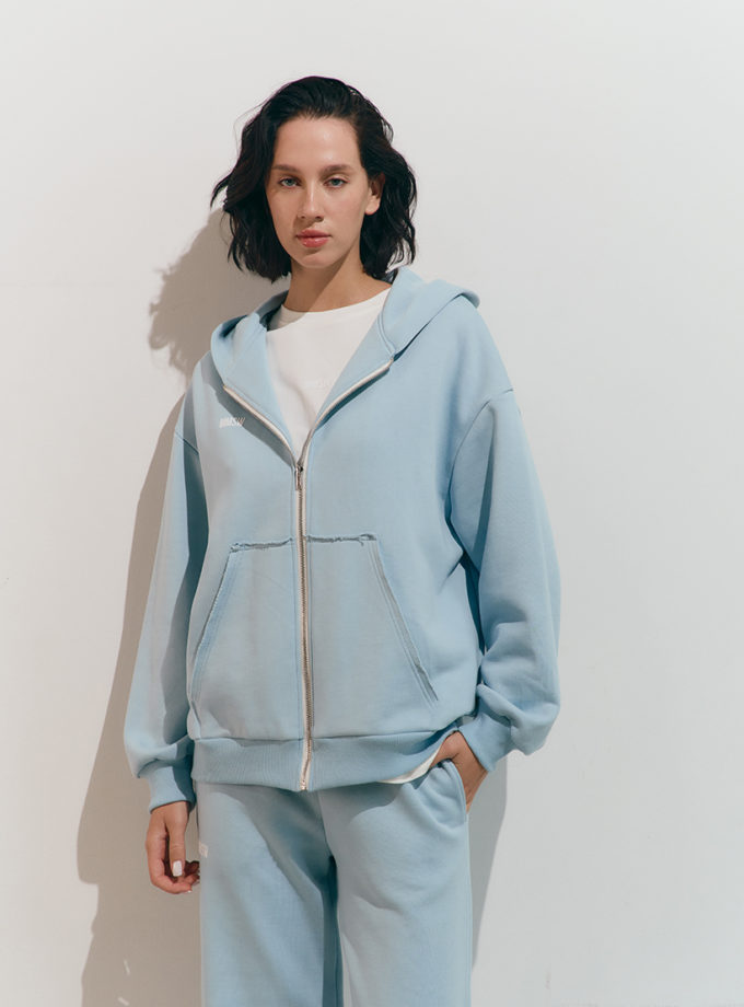 Худі на блискавці SS25 блакитний MMSW (MMSW_H-SS25-LBL)