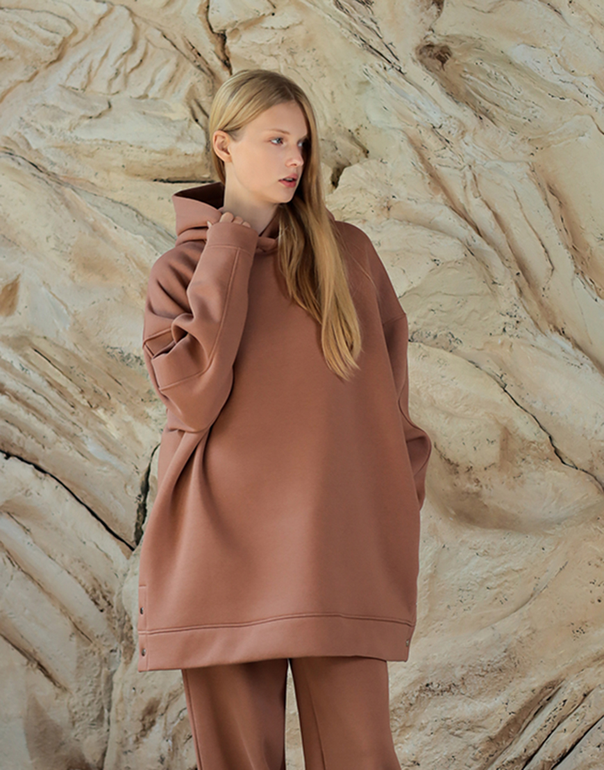 ssf Худі подовжений з кнопками утеплений карамельний MMSW (MMSW_OWOS-14) - фото 2