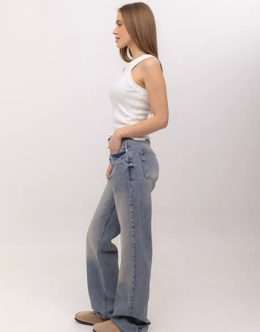 джинси 538 3 Джинси wide leg блакитний-вінтажний wl 538 TWICE (TWC_WL250110538) - фото 2