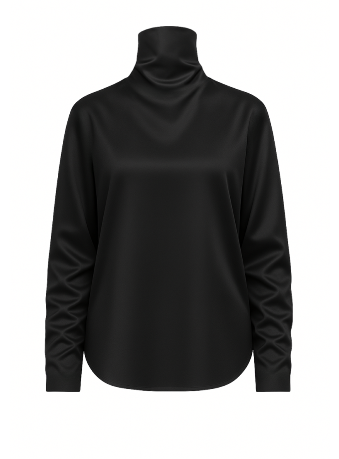 Блуза з відкрітою спиною чорна ALEXANDER VANAVI (AV_ATHENA_00)