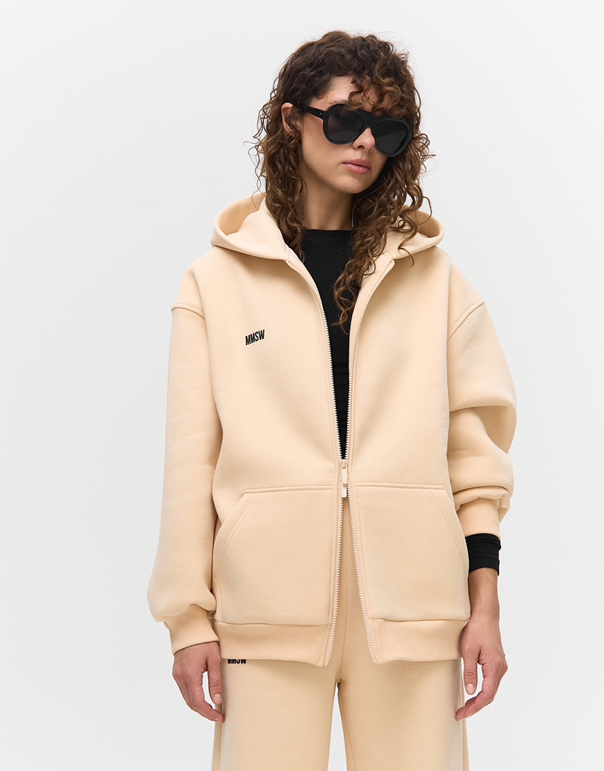 1AK01663 Худі на блискавці утеплене W26 світлий пісок MMSW (MMSW_HD-W26-LS) - фото 3