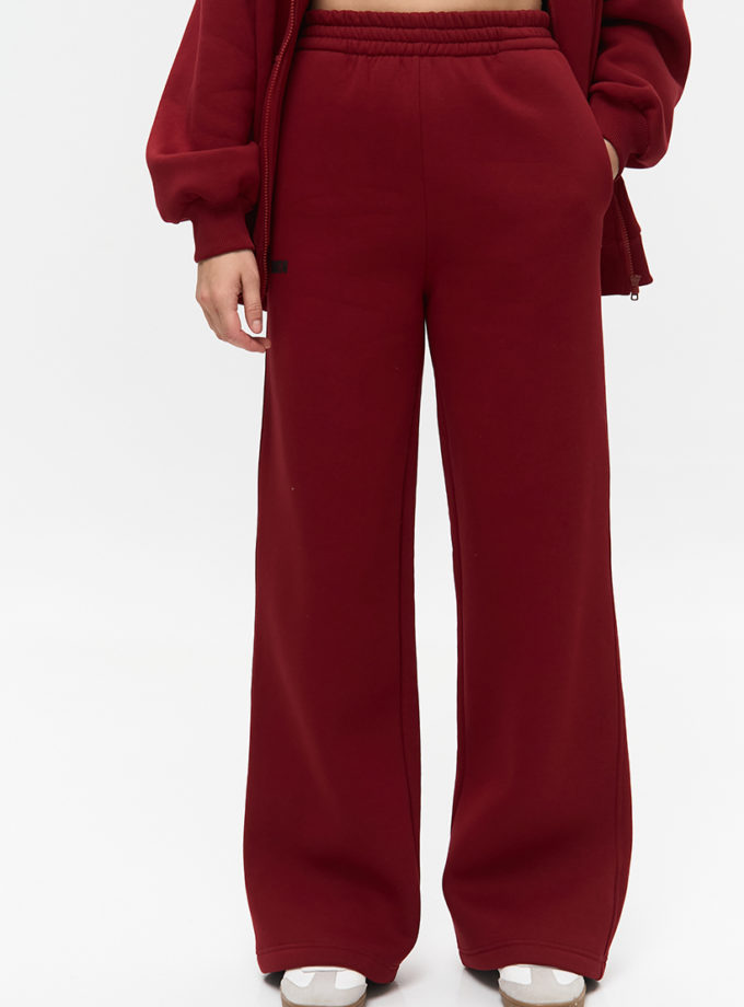 Штани рівні утеплені W26 бордо MMSW (MMSW_tr-W26-BG)