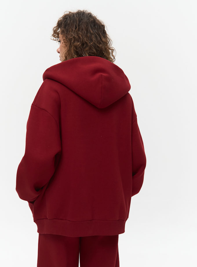 Худі на блискавці утеплене W26 бордо MMSW (MMSW_hd-W26-BG)
