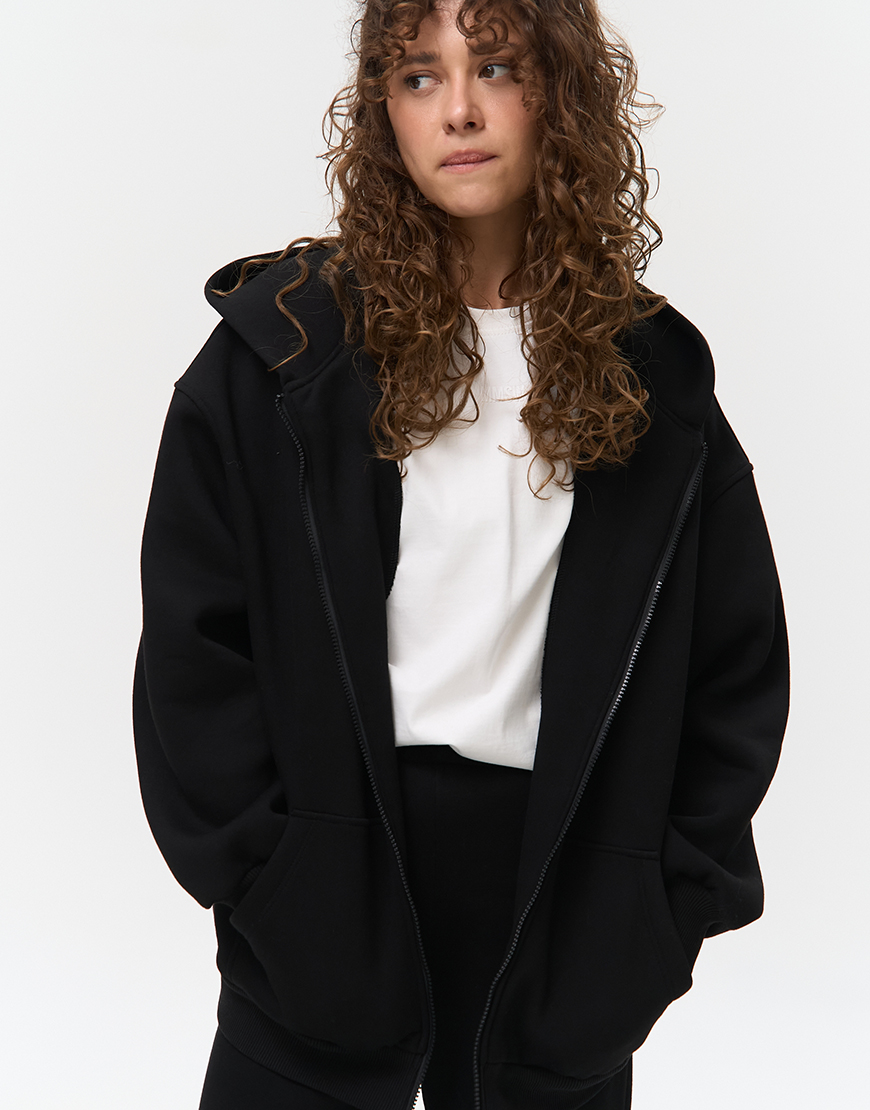 1AK02243 Худі на блискавці утеплене W26 чорний MMSW (MMSW_HD-W26-BL) - фото 3