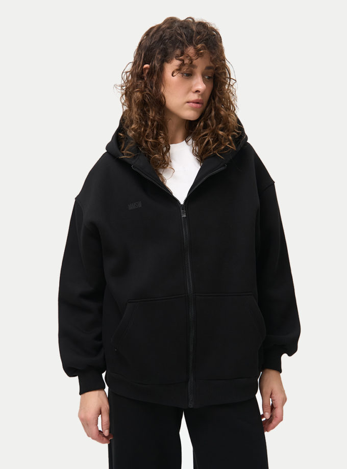 Худі на блискавці утеплене W26 чорний MMSW (MMSW_HD-W26-BL)