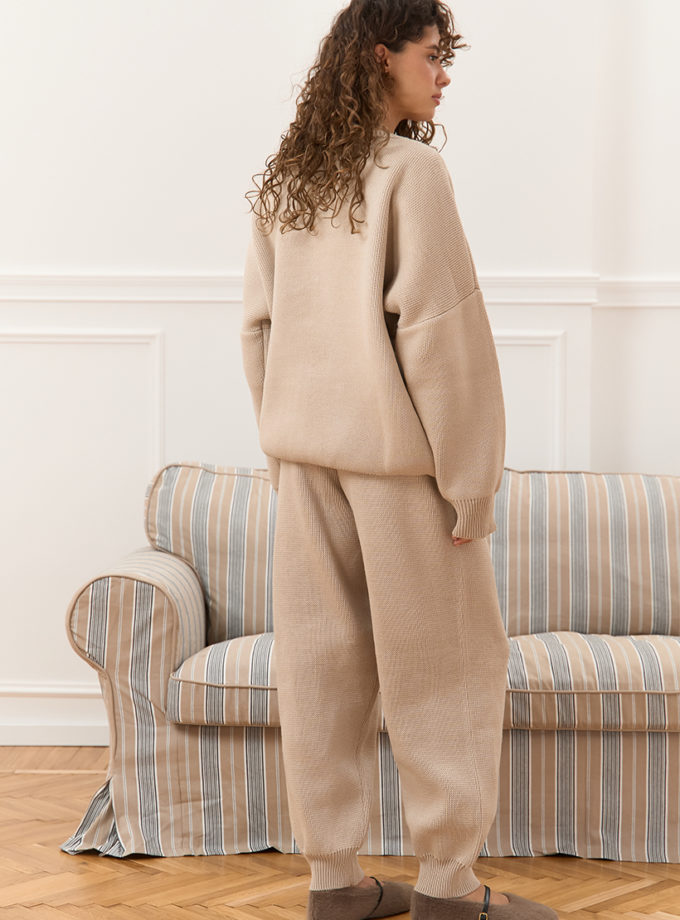 В'язаний трикотажний костюм бежевий MMSW (MMSW_ВТК-W26-BE)