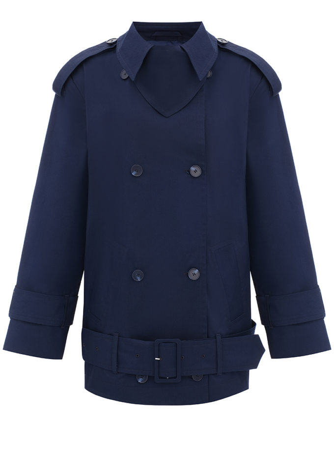 Тренч глибокого синього з акцентом на занижену талію AMBITNA (Ambtn_18_bl)