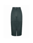 Спідниця міді з еко-шкіри зелена THE PLUM LAB (TPL_LS-AW25-0015)