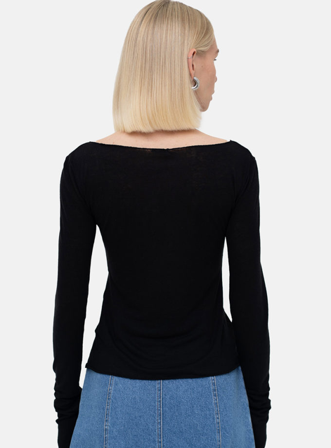 Чорний лонг Crochet Flowers MATCH DENIM (MTCH_sp25-black-crblouse)