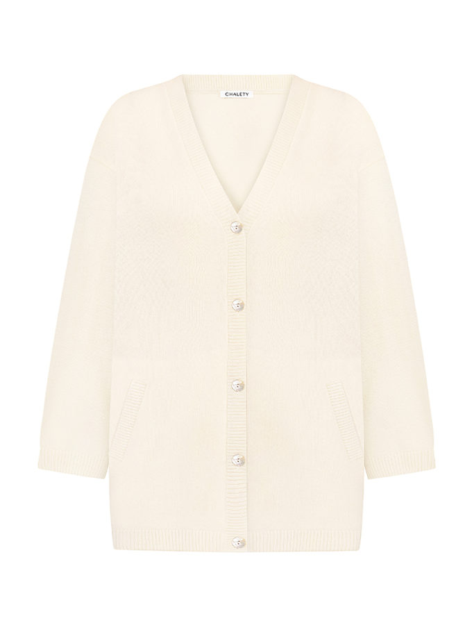 Кардиган з кашеміру CHALETY (CHLT_Vienna_Cardigan_ Milky)