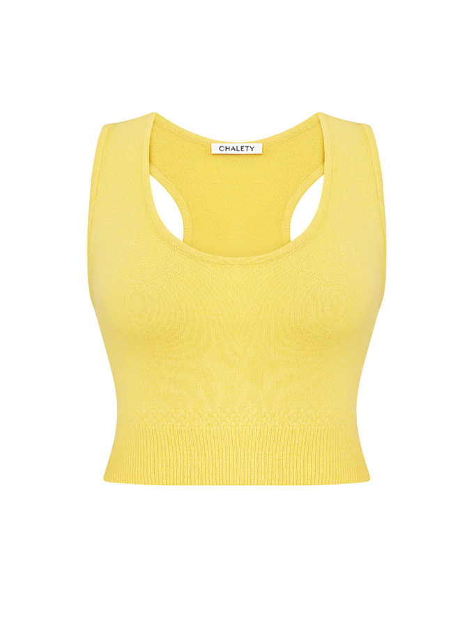 Топ укорочений з кашеміру жовтий CHALETY (CHLT_Baden_Top_ Yellow)