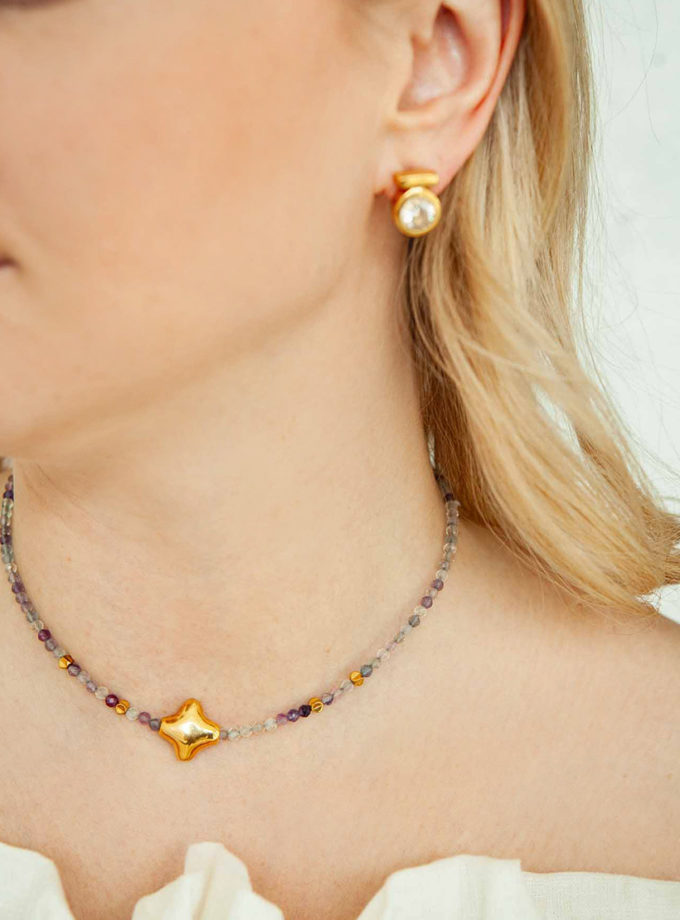 Кольє Stella з флюоритом та позолоченою зіркою SAMOKISH (SMKSH_N-056-G)