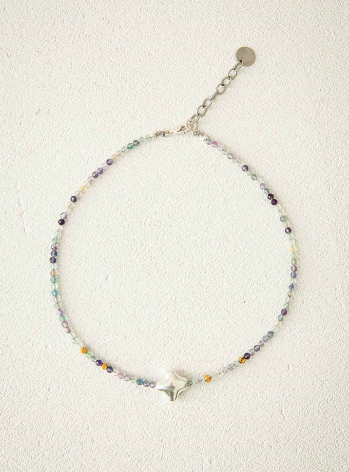 Кольє Stella Silver з флюоритом та срібною зіркою SAMOKISH (SMKSH_N-056-S)