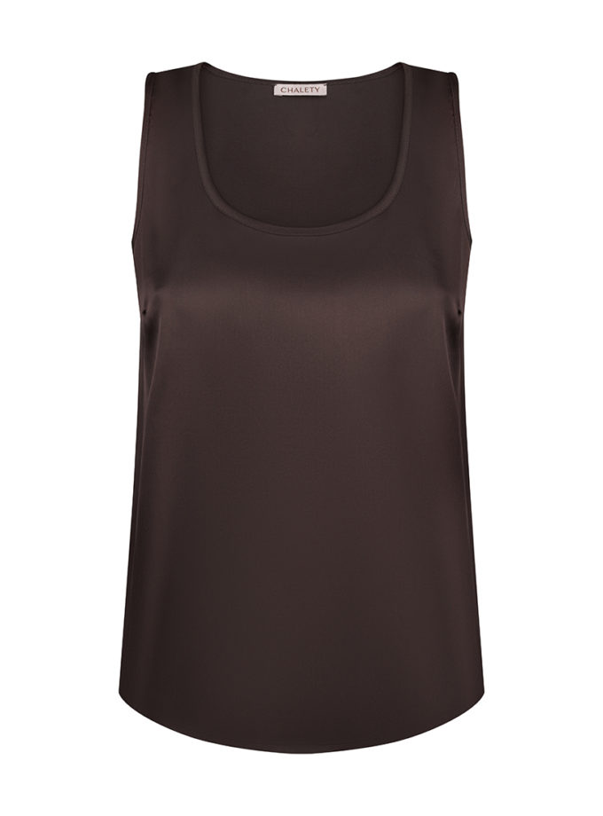 Топ шовковий шоколадний CHALETY (CHLT_Wels_Top_ Chocolate)