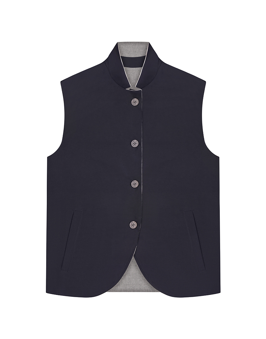 IMG_8878 Жилет двосторонній з вовни та кашеміру CHALETY (CHLT_Bern_Gilet_jacket_ Black) - фото 2