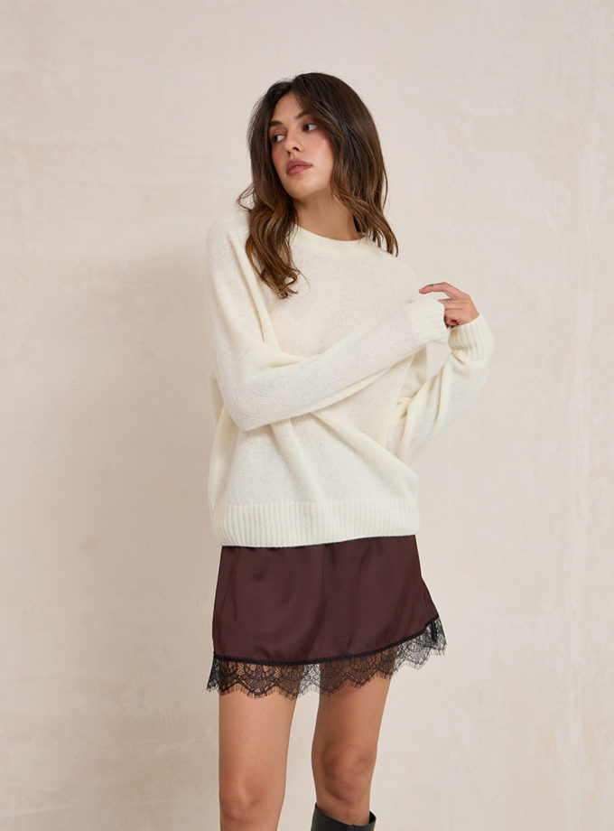 В'язаний светр з вовни ягня білий L.A.B BY TERNOVSKAYA (LAB_AW2610)