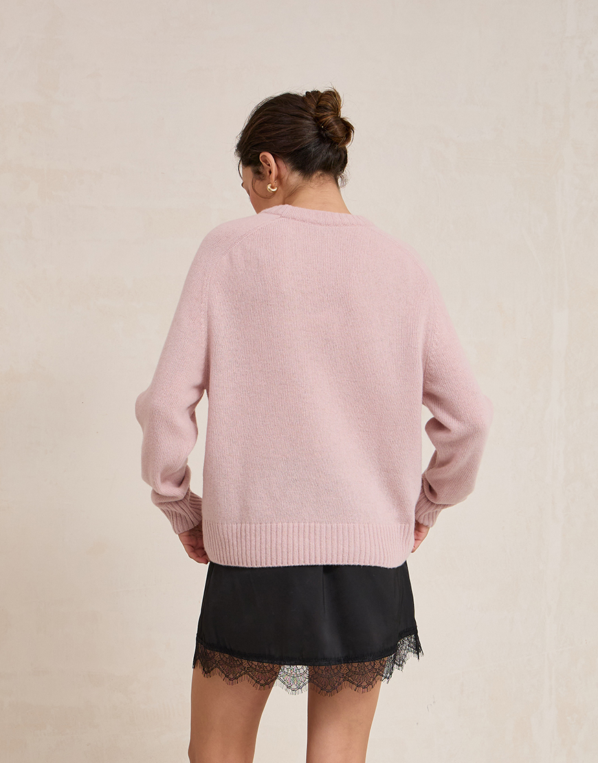 L18461 (1) В'язаний светр з вовни ягня рожевий L.A.B BY TERNOVSKAYA (LAB_AW2609) - фото 2