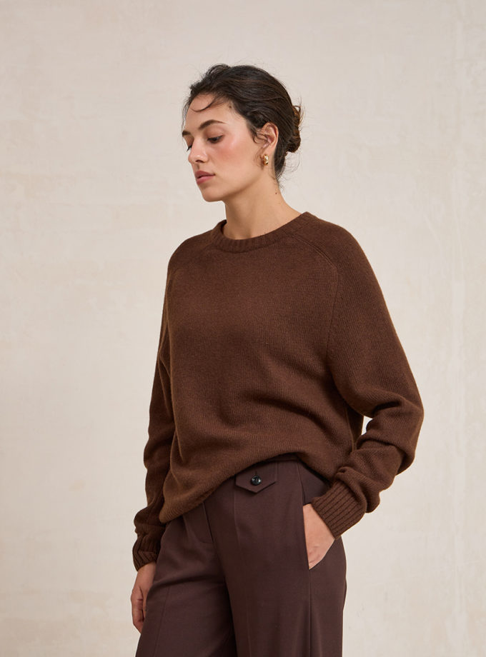 В'язаний светр з вовни ягня коричневий L.A.B BY TERNOVSKAYA (LAB_AW2608)