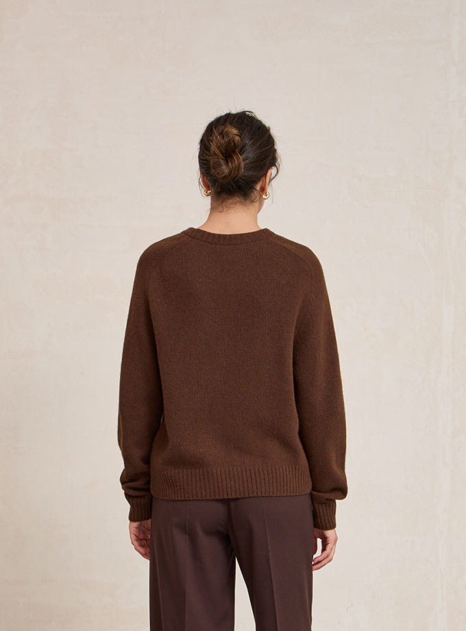 В'язаний светр з вовни ягня коричневий L.A.B BY TERNOVSKAYA (LAB_AW2608)