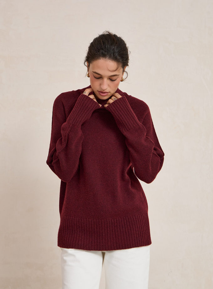 В'язаний светр з вовни ягня бордовий L.A.B BY TERNOVSKAYA (LAB_AW2612)