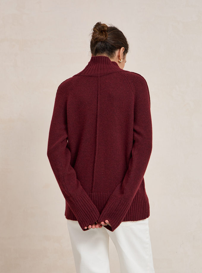 В'язаний светр з вовни ягня бордовий L.A.B BY TERNOVSKAYA (LAB_AW2612)