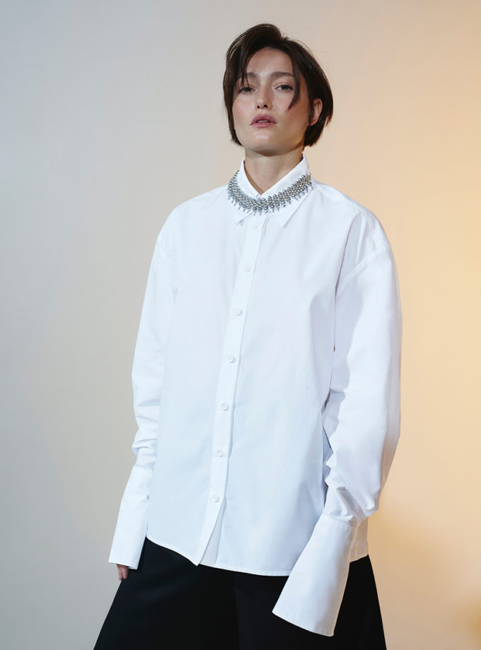 Біла сорочка з довгим рукавом — база Тихої сили AMBITNA (Ambtn_16)