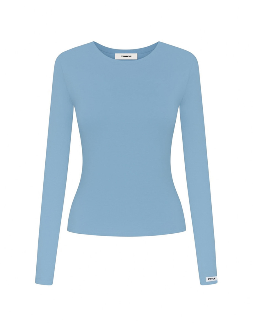 блак лонг Лонгслів базовий подовжений блакитний TWICE (TWC_LS2503223_blue)