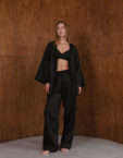Домашній костюм з тенселю штани і короткий кардиган чорний BEDCLOZZZES (BEDCLZ_15690-3-1-1-3-5-1-2-1-1-1-1-1-1-2-3)