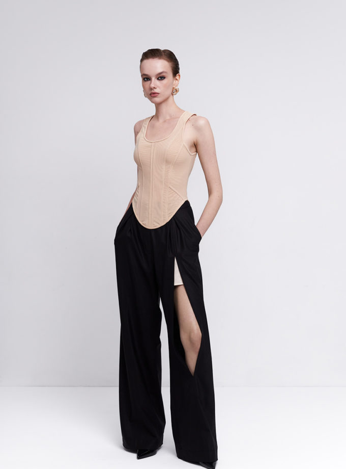 Брюки широкого крою з акцентним розрізом FABBY (FBB_FB2500005)