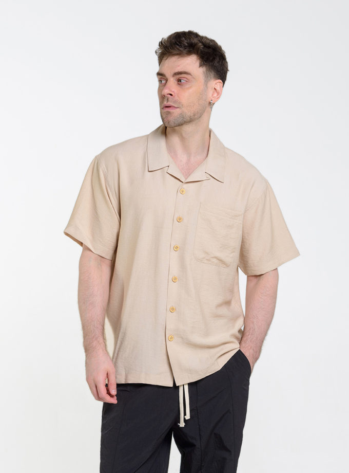 Сорочка гавайка бежева ASSIMETRIA (ASSMTR_SH1902)