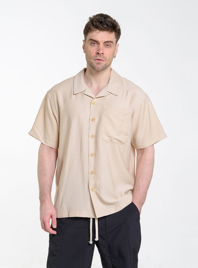 Сорочка гавайка бежева ASSIMETRIA (ASSMTR_SH1902)