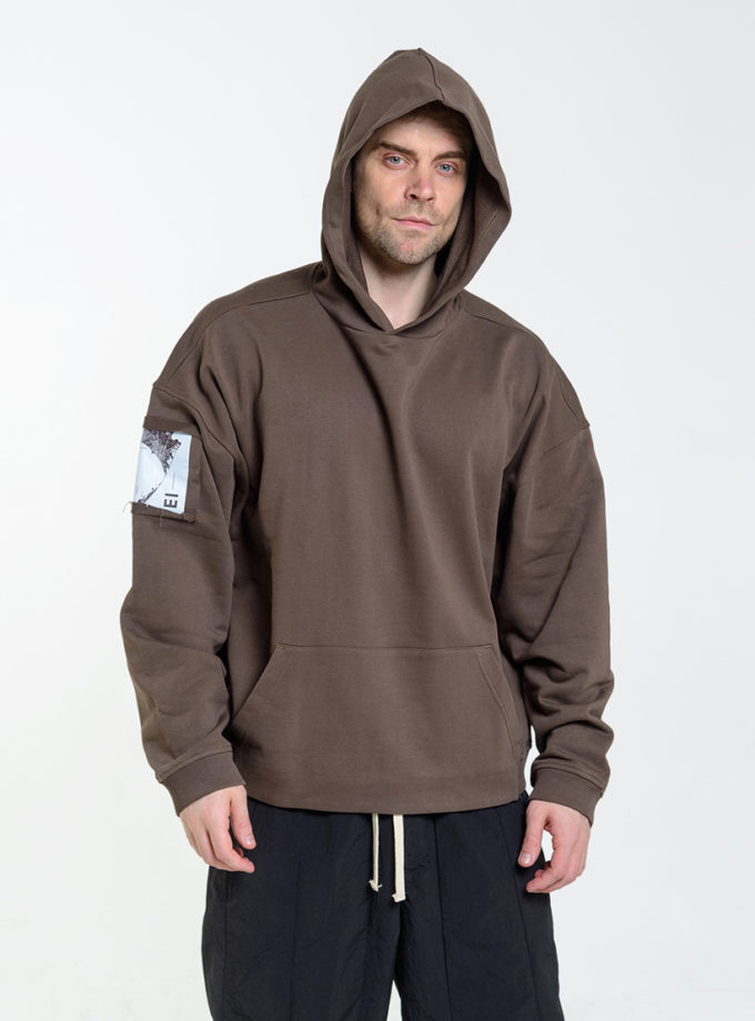 Худі з кишенею коричневе ASSIMETRIA (ASSMTR_HP7713)