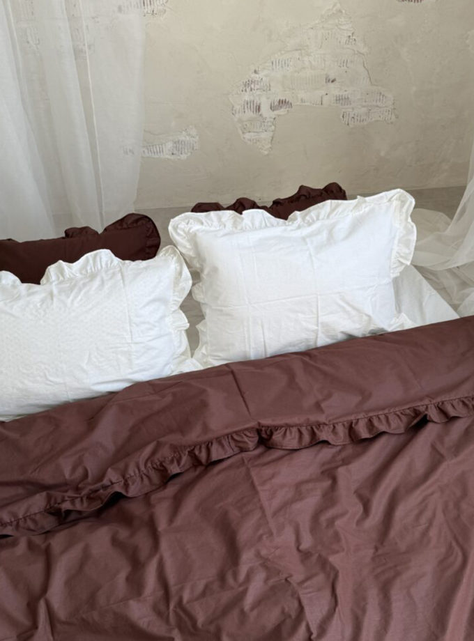 Комплект постільної білизни White+chocolate з рюшами BEDCLOZZZES (BEDCLZ_3921-1-2-1)