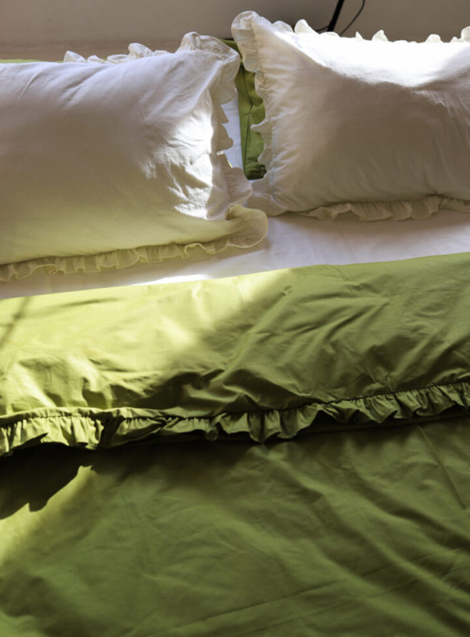 Комплект постільної білизни Ice matcha з рюшами BEDCLOZZZES (BEDCLZ_3921-1-2-3-1)