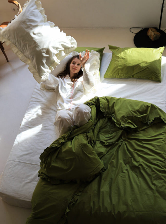 Комплект постільної білизни Ice matcha з рюшами BEDCLOZZZES (BEDCLZ_3921-1-2-3-1)