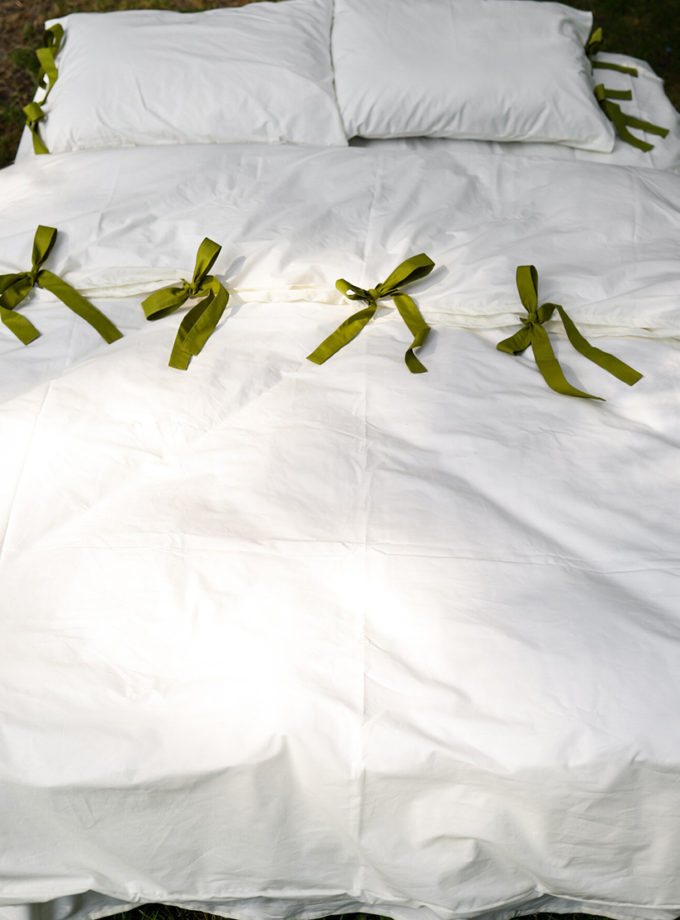 Комплект постільної білизни молочний ранфорс з матча зав'язками BEDCLOZZZES (BEDCLZ_3921-1-2-3-1-1-2)