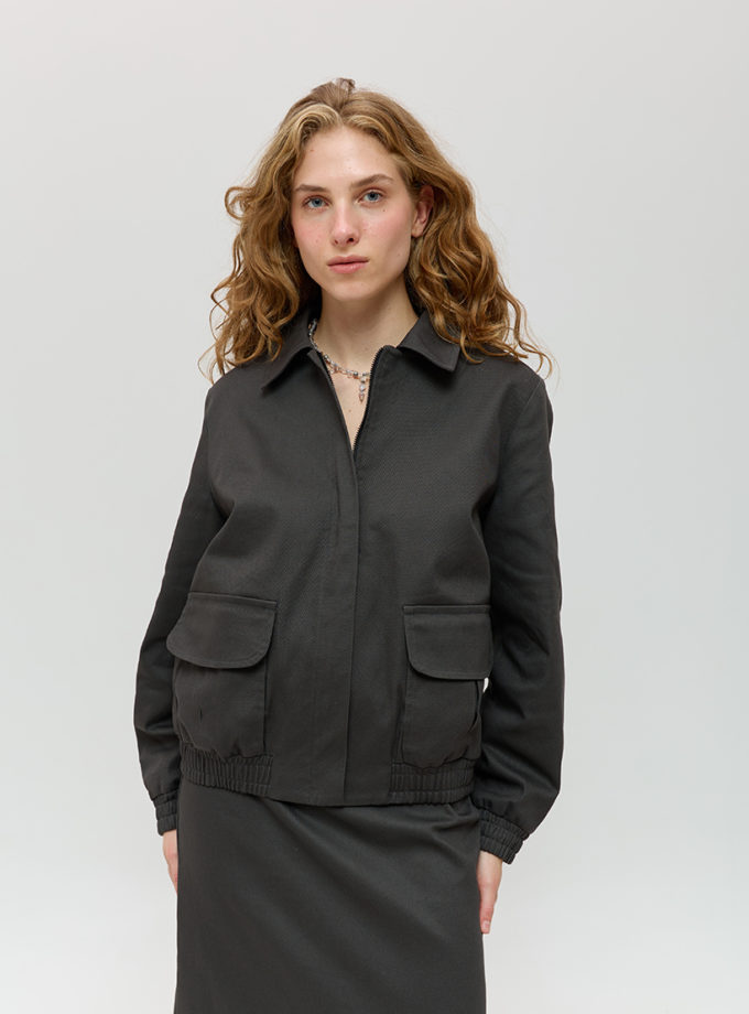 Бомбер сірого кольору ANNA YAKOVENKO (AY_4025)