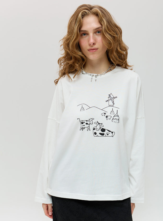 Бавовняний лонгслів ANNA YAKOVENKO (AY_4031)