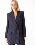 Oversize піджак в смужку синій MAGNETIC (MGN_1810BL)