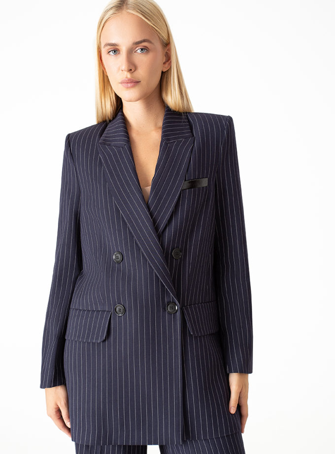 Oversize піджак в смужку синій MAGNETIC (MGN_1810BL)