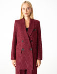 Oversize піджак в смужку бордовий MAGNETIC (MGN_1810BD)