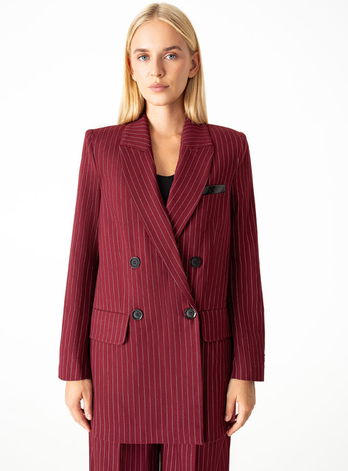 Oversize піджак в смужку бордовий MAGNETIC (MGN_1810BD)