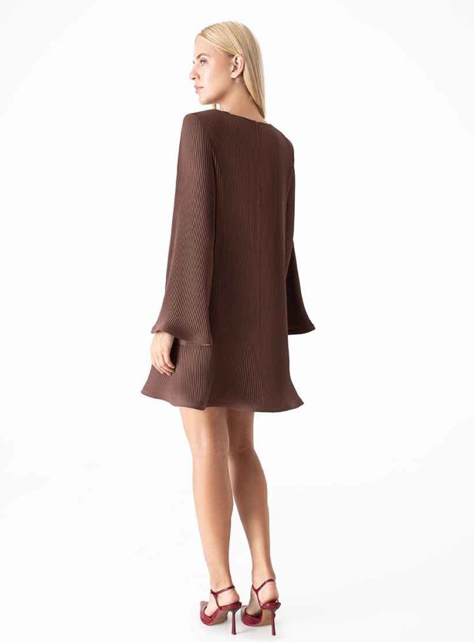Сукня гофре міні шоколадна MAGNETIC (MGN_1742CH)