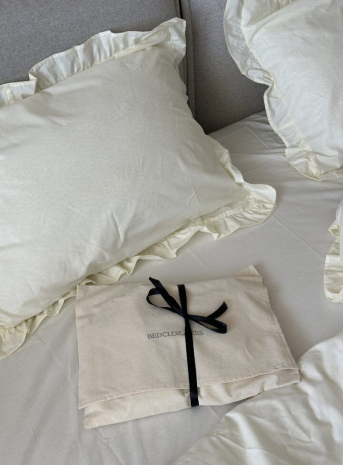 Комплект постільної білизни масло з рюшами BEDCLOZZZES (BEDCLZ_3921-1-2-3-1-1)