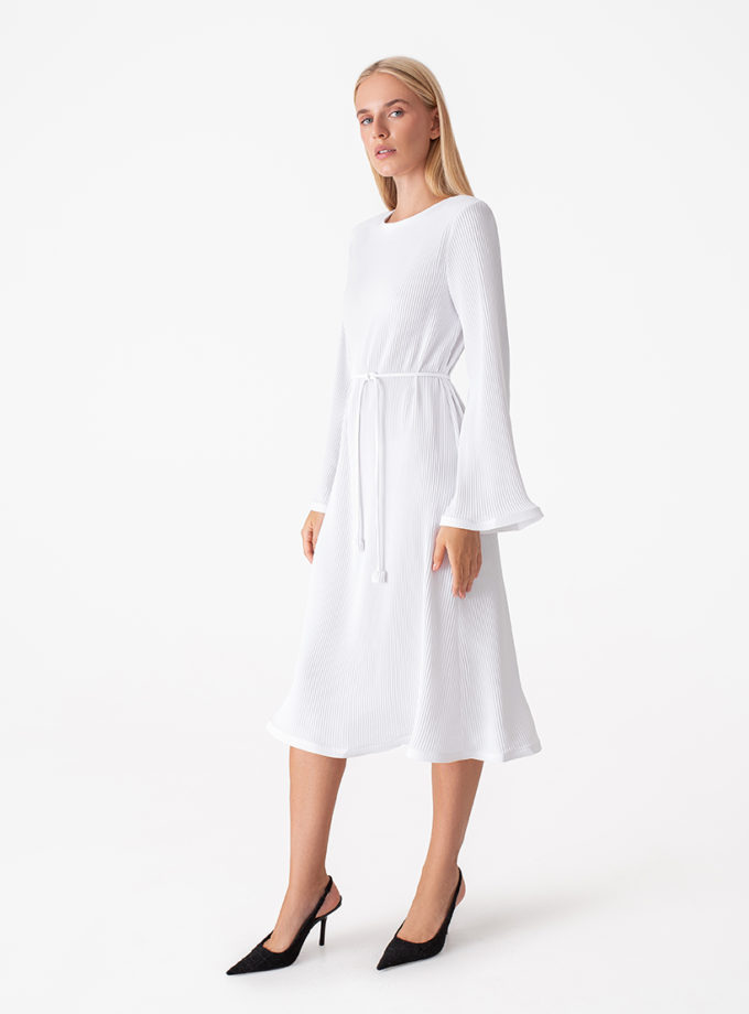 Сукня гофре міді біла MAGNETIC (MGN_1743WH)