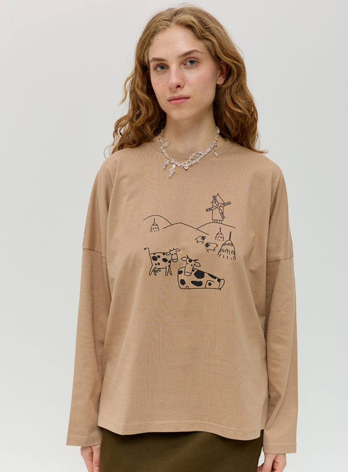 Бавовняний лонгслів ANNA YAKOVENKO (AY_4020)