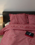 Комплект постільної білизни червона клітинка з рюшами BEDCLOZZZES (BEDCLZ_3921-1-2-3-1-1-1-1-1-1)