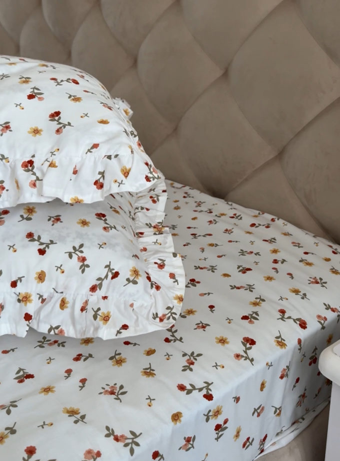 Комплект постільної білизни Pretty flowers з рюшами BEDCLOZZZES (BEDCLZ_3921-1-2-3-1-1-1)